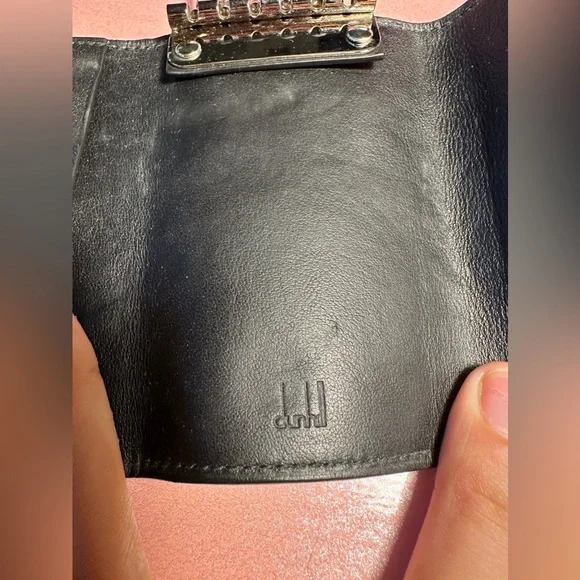 DUNHILL - DUNHILL logo leather Key Case in Black Authentic is